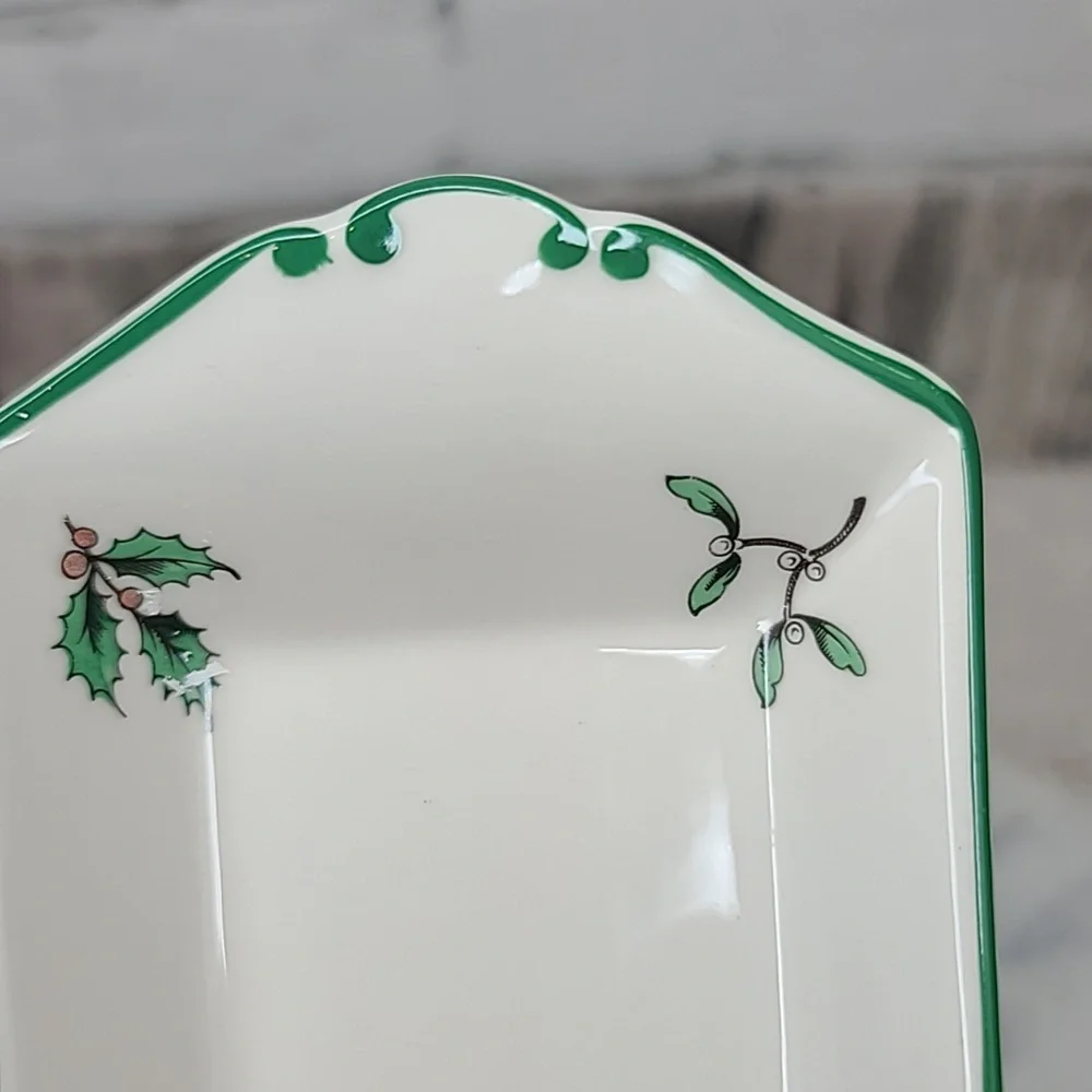 Spode Christmas Tree Vintage Collectible Ceramic Rectangle Cracker Serving Tray
